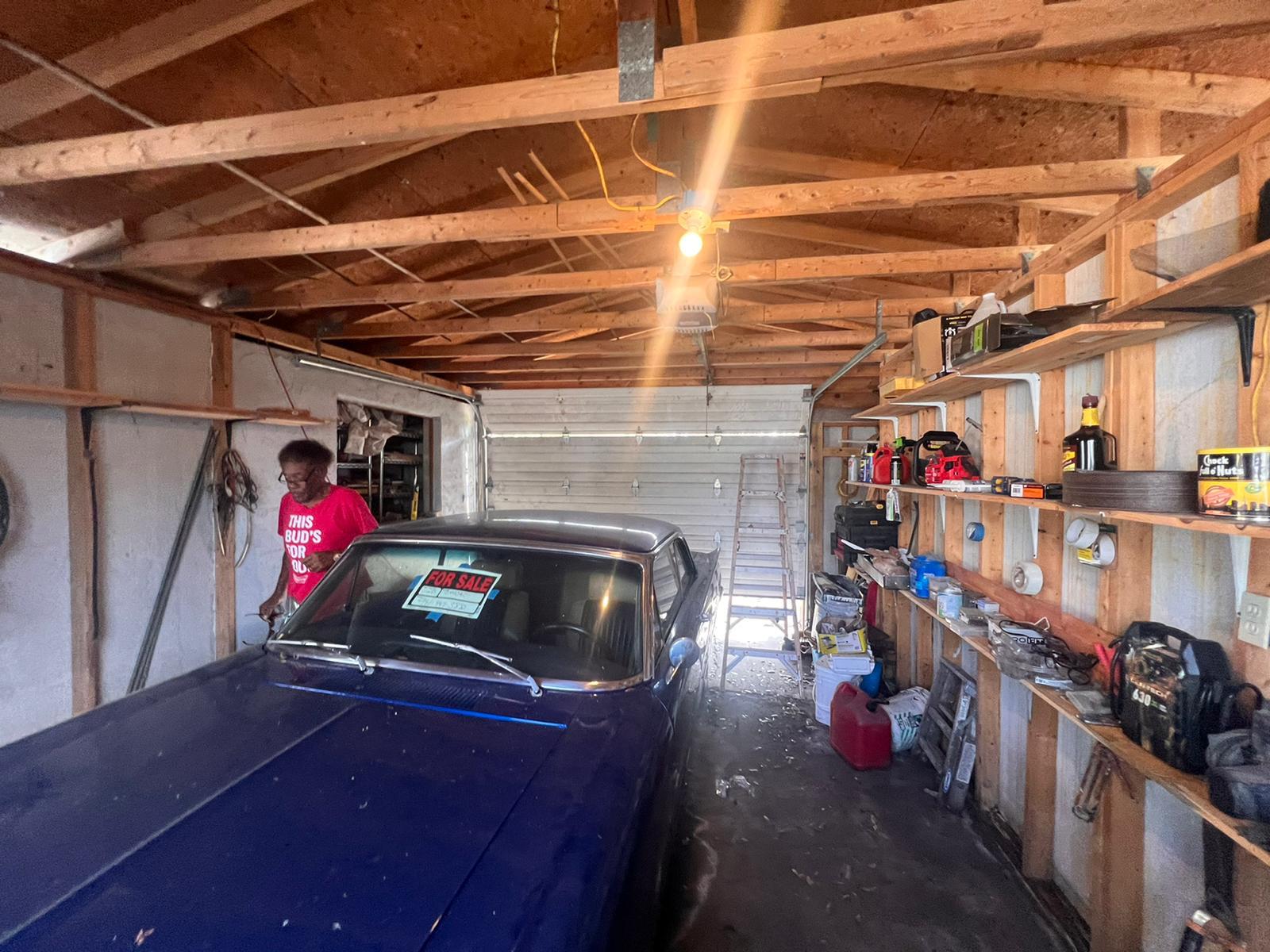 Garage with classic car